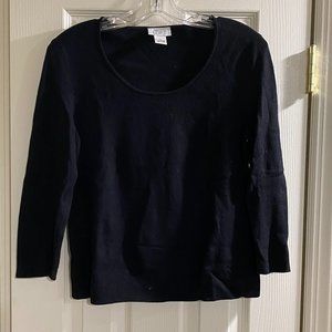 ANN TAYLOR LOFT black crewneck sweater M